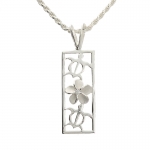 Honu Plumeria Vertical Pendant