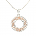 14K Pink Gold Plated See Through Scrolling Circle Pendant