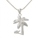 Palm Tree Turtle Pendant One Tone
