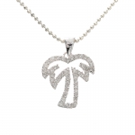 Palm Tree Out Line CZ Pendant