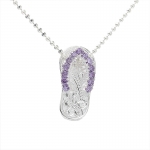 13 Purple CZ/Scroll Slipper Pendant