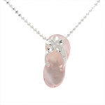 8m Plumeria/Pink Shell Slipper Pendant