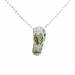 CZ Flower/Abalone Shell Slipper Pendant(S)