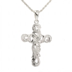 Hawaiian Jewelry Scroll See Through Aloha Cross Pendant