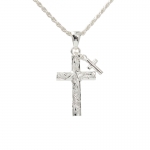 Hawaiian Jewelry Scroll Aloha Cross+Aloha Cross Pendant