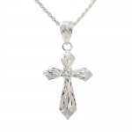 Hawaiian Jewelry Scroll Aloha Cross Large CZ Pendant