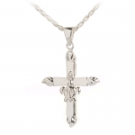 Hawaiian Jewelry 4 Leaves Shiny Aloha Cross with dangle Honu Pendant