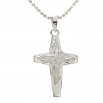 Hawaiian Jewelry Plumeria Leaf Aloha Cross Pendant