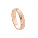 Hawaiian Jewelry 14K Pink Gold 4mm King Scrolling Ring