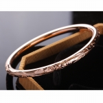 Hawaiian Jewelry Scrolling Plumeria Engraving Round Band Bangle PG 5.5mm