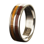Hawaiian Jewelry Titanium WOOD Ring 6mm