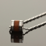 Hawaiian Jewelry Titanium Koa Wood Pendant 8mm