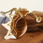Hawaiian Jewelry Wood Sharp Teeth Fish Hook Necklace