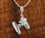 Hawaiian Initial with Plumeria Pendant One Tone H