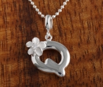 Hawaiian Initial with Plumeria Pendant One Tone Q