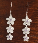 12-10-8mm CZ Hook earrings Purple