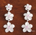 8-10-12mm CZ Earrings Pink