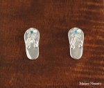 Plumeria/Plain Slipper Earrings Blueue