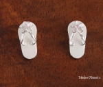 Plumeria/Sand Slipper Earrings Pink