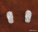 Plumeria/Scroll Slipper Earrings Pink