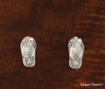 Plumeria/Scroll Slipper Earrings White