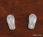 5CZ/Scroll Slipper Earrings Purple