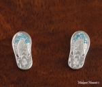 5CZ/Scroll Slipper Earrings Blue
