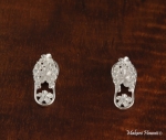 CZ/Plumeria Slipper Earrings