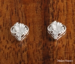 Heart Hibiscus CZ Earrings