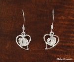 Heart Hibiscus Hook Earrings