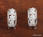 4 F Half Moon French Clip Earrings White