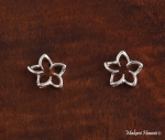 10mm Floating Plumeria Earrings Silver