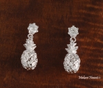 CZ+Pineapple Earrings One Tone