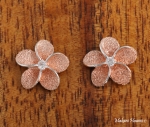 12mm Sand Plumeria CZ Earrings Pink