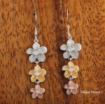 3 PlumeriaCZ.Hook Earring (L) Tri-Color