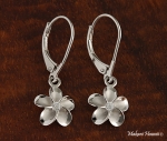 12MM PlumeriaRhodium Lever Back Earring