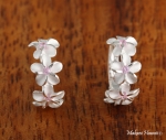 8mm 4 Plumeria Hook Earring Pink