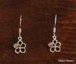 10mm Floating Two Tone Hibiscus Hook Earring PG