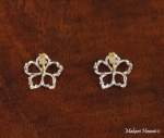 10mm Floating Two Tone Hibiscus Earring YG