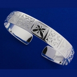 Hawaiian Jewelry Quilt One Tone Cuff Bangle 8mm