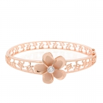 Hawaiian Jewelry 22mm Plumeria Rhodium Bangle PG Coating