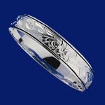 Hawaiian Jewelry Scroll Black Border Baby Bangle 6mm