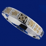 Hawaiian Jewelry Honu/Quilt Two Tone Baby Bangle 8mm