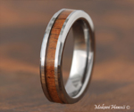 5mm Tungsten Red Wood Inlaid Wedding Ring