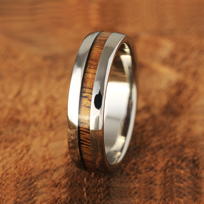 Hawaii wood wedding ring