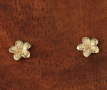 Yellow Gold Plumeria Post Earring 7mm