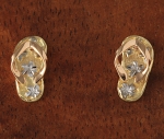 YG/PG Slipper(Flip Flop) Plumeria Earring Post Style