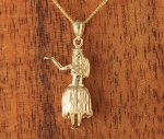 Yellow Gold Hula Girl Pendant(L)