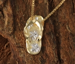 Yellow Gold Two Tone Slipper(Flip Flop) Pendant(M)