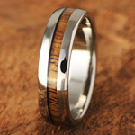 6mm Titanium Koa Wood Wedding Ring